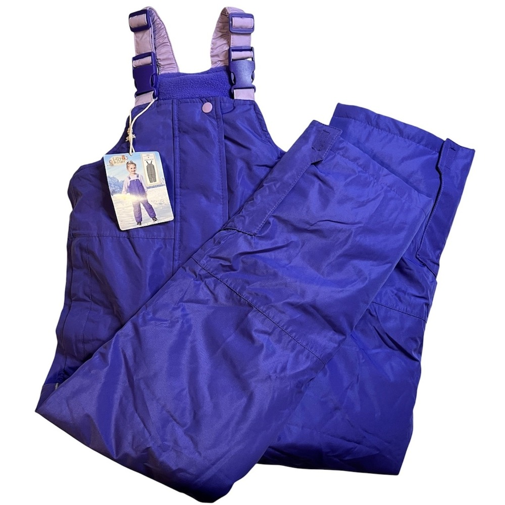 Lily and Dan snow bib overalls size S purple NWT insulated kids winter pants